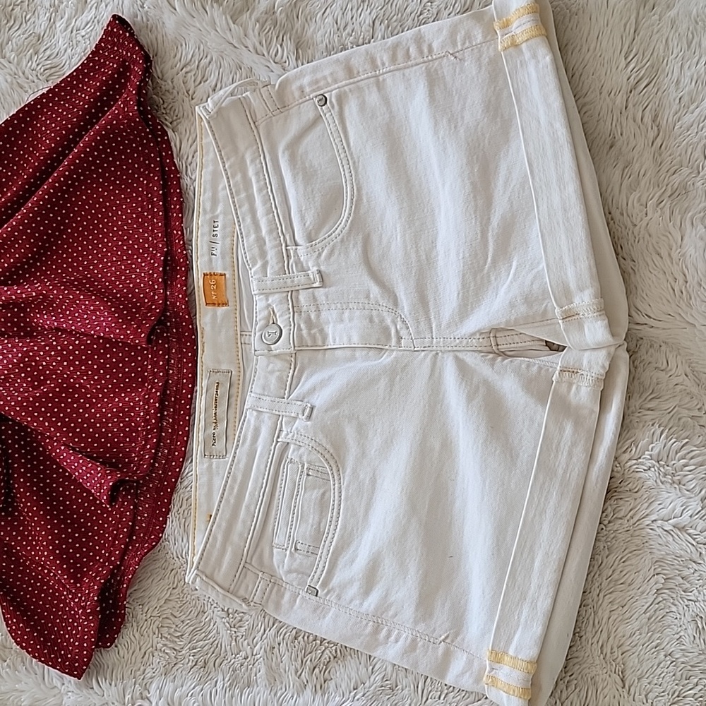 Anthropologie Pilcro white denim shorts 26